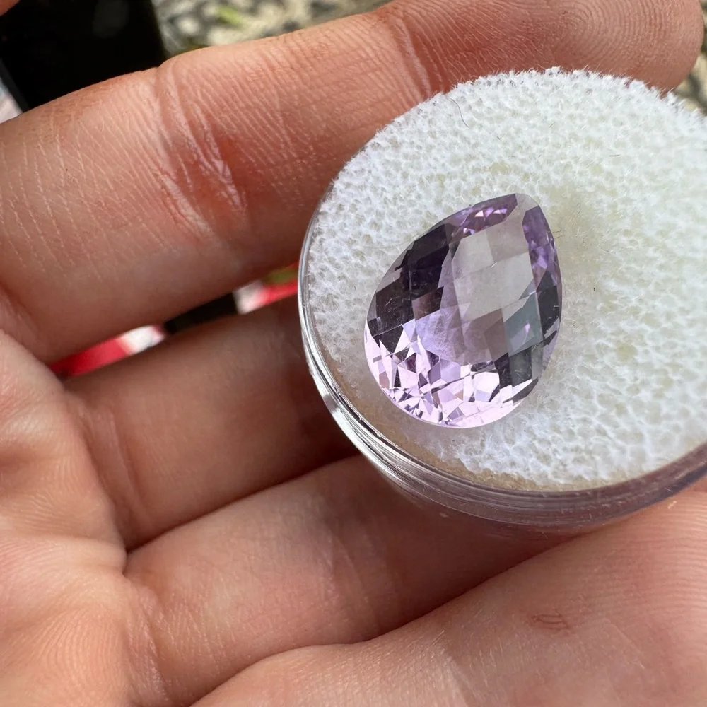 5.25ctw genuine pear amethyst loose in gem jar - Picture 12 of 15